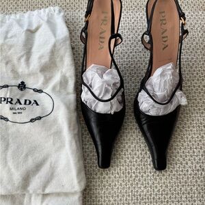 Prada Black Leather Heels